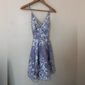 Women’s formal lavender Floral Lace V-Neck Dress